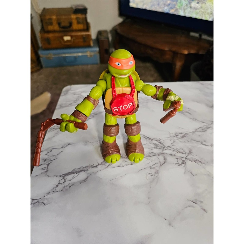 Teenage Mutant Ninja Turtles TMNT Action Figure Stop Sign Michelangelo